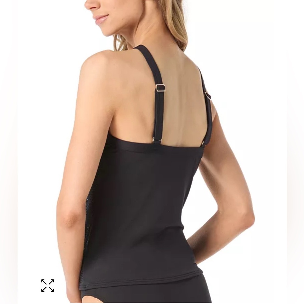 Michael Kors MICHAEL Women's Black Studded High-Neck Tankini Top   Medium   NWT - Picture 2 of 7